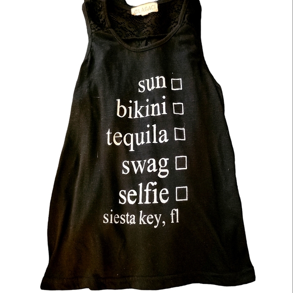 Sun, Bikini, Tequila, Selfie Open Back Tank Top - Picture 2 of 8